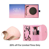 SILKE 3 in 1 Bundle Set Shape it Eyebrow Gel, Eyebrow Perfecting Kit & Marshmallow Blender